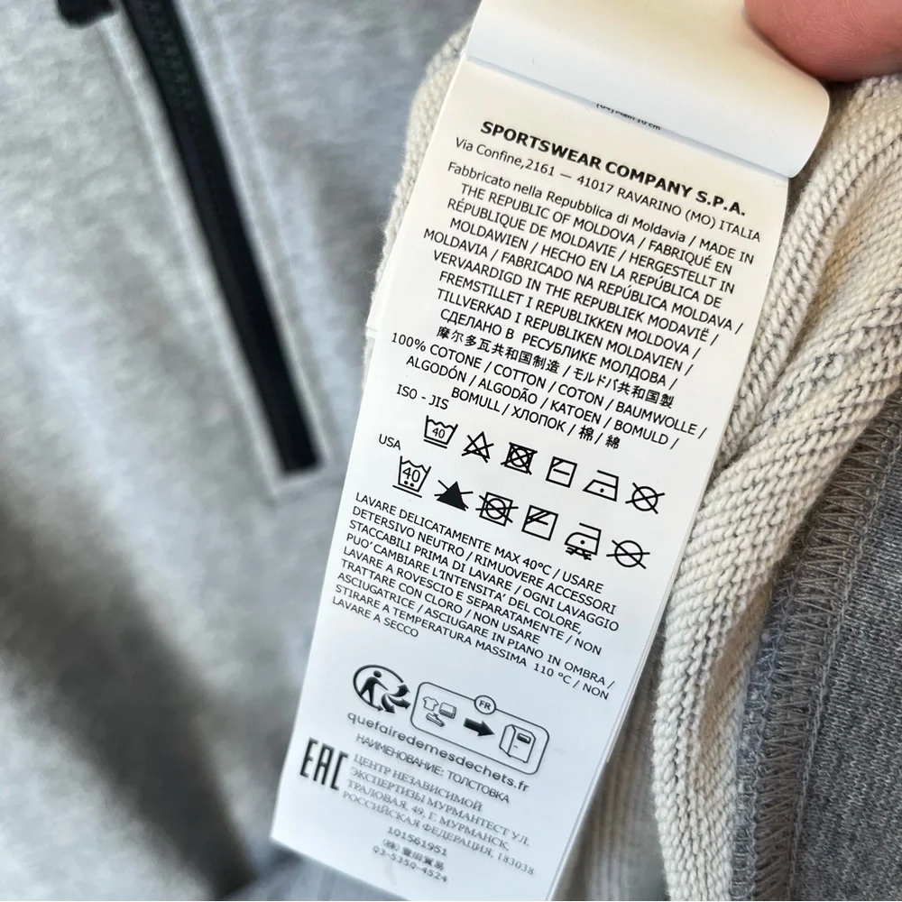 Stone Island Felpa 1/4 zip Knit 3XL New Mock neck sweatshirt Gray Mens 3X NWT - Picture 7 of 11